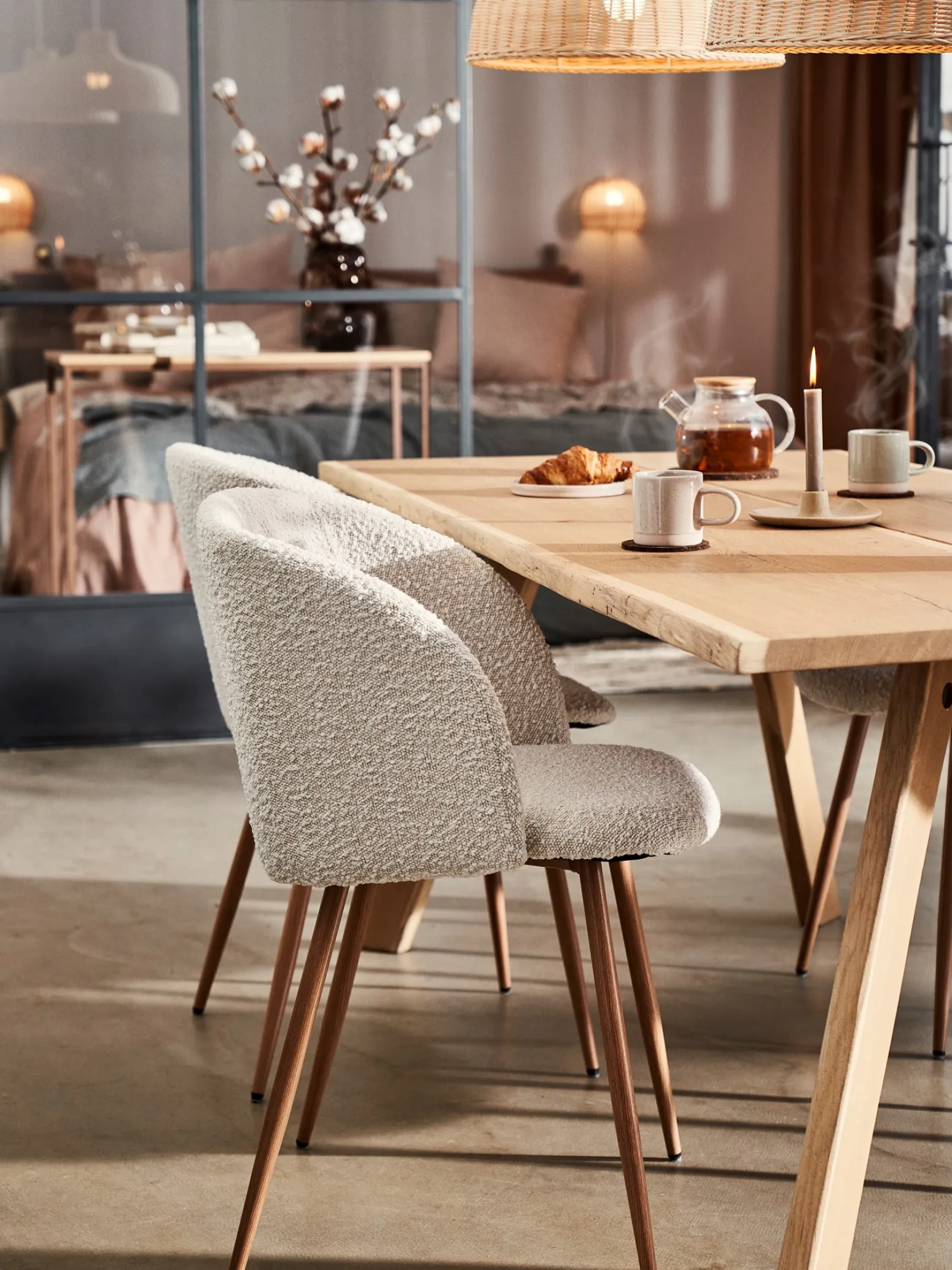 Søstrene Grene Schweiz Stühle<Stuhl Mit Bouclé-Stoff